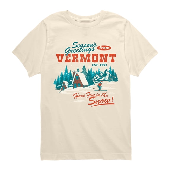 Instant Message - Season's Greetings From Vermont Short Sleeve Graphic T-Shirt