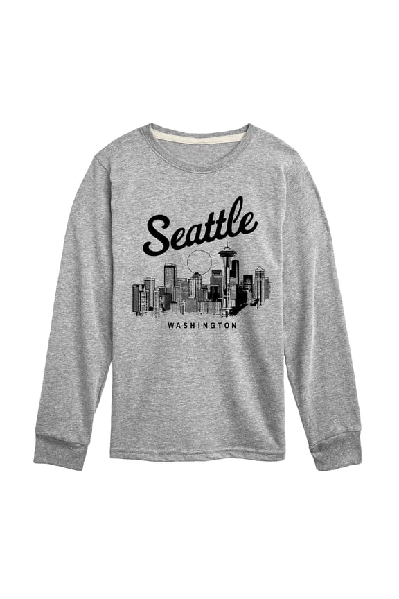 - Seattle Washington - Youth Boys Long Sleeve Graphic T-Shirt
