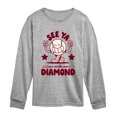 thumbnail image 1 of Instant Message - See Ya On The Diamond  - Kids Long Sleeve Tee, 1 of 6