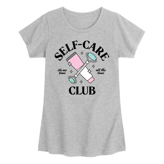 Instant Message - Self Care Club - Youth Girls Fitted Short Sleeve T-Shirt