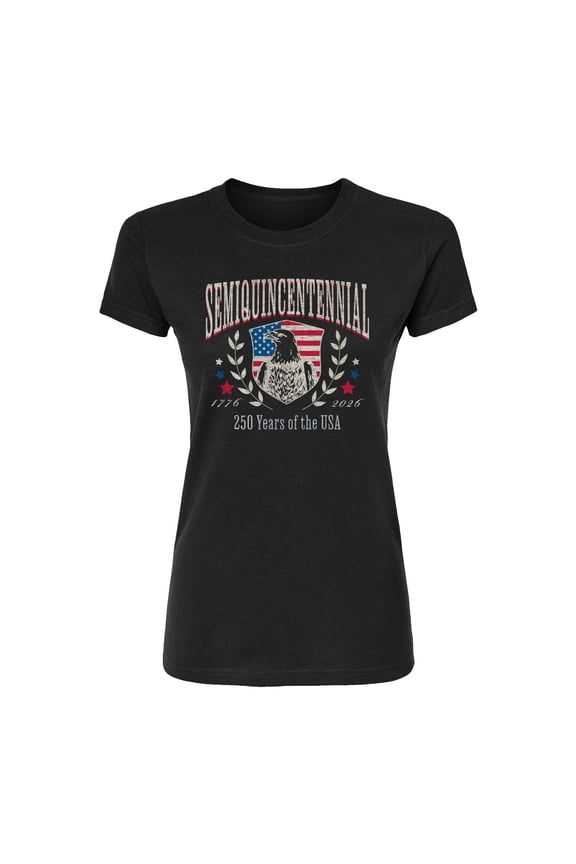 - Semiquincentennial Collegiate - Juniors Fitted Graphic T-Shirt