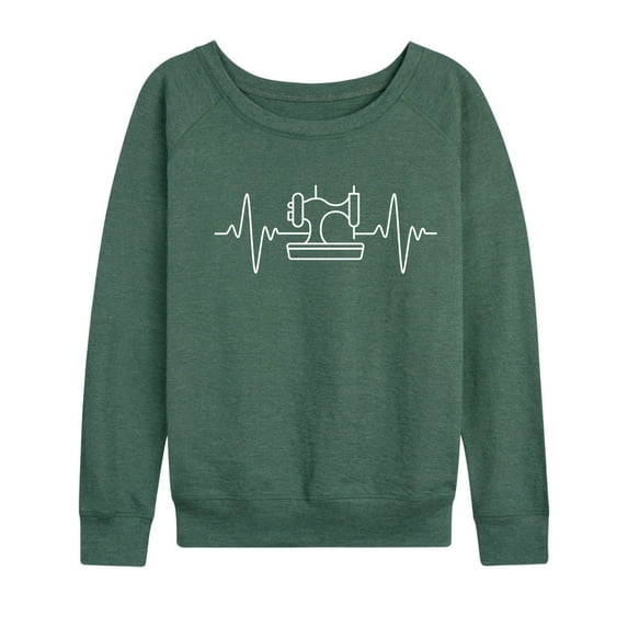 Instant Message - Sewing Machine Ekg - Women's Lightweight French Terry Long Sleeve Shirt