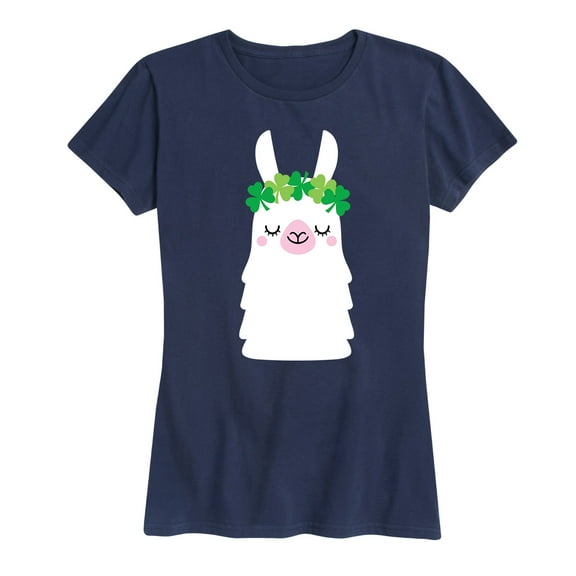 Instant Message - Shamrock Crown Llama - Women's Short Sleeve Graphic T-Shirt