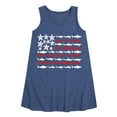 thumbnail image 1 of Instant Message - Shark Flag - Toddler And Youth Girls Aline Dress, 1 of 5
