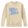 thumbnail image 1 of Instant Message - She Her - Men's Crew Fleece Sweatshirt, 1 of 4