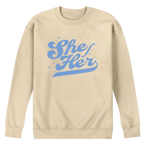 Instant Message - She Her - Men's Crew Fleece Sweatshirt