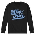 thumbnail image 1 of Instant Message - She Her - Men's Crew Neck Fleece Pullover, 1 of 6