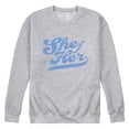 thumbnail image 1 of Instant Message - She Her - Men's Crew Fleece Sweatshirt, 1 of 6