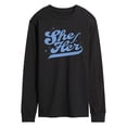 thumbnail image 1 of Instant Message - She Her - Men's Long Sleeve T-Shirt, 1 of 6