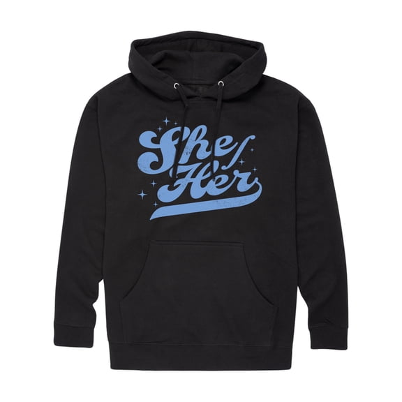 Instant Message - She Her - Men's Pullover Hooded Fleece Sweatshirt