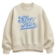 thumbnail image 1 of Instant Message - She Her - Women's Oversized Fleece Crew Sweatshirt, 1 of 4