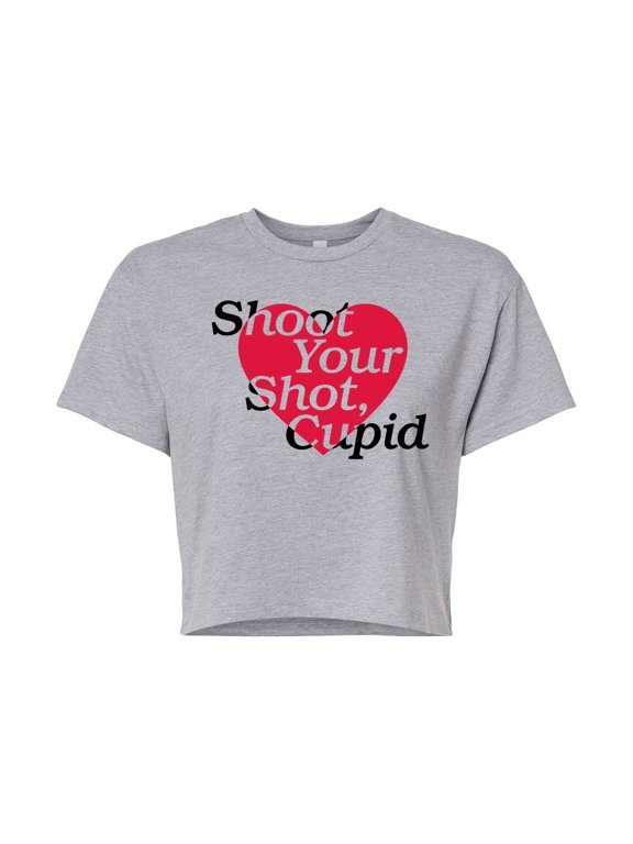 - Shoot Your Shot Cupid Women's Cropped Graphic T-Shirt