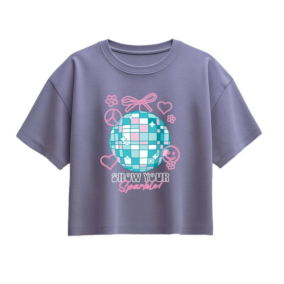 Instant Message - Show Your Sparkle Short Sleeve Boxy Graphic T-Shirt