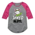thumbnail image 1 of Instant Message - Shred Alotl - Toddler And Youth Girls Raglan Graphic T-Shirt, 1 of 5