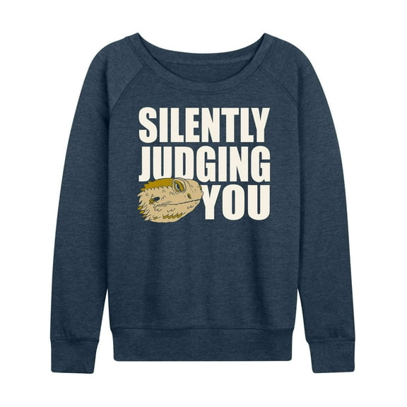 Instant Message - Silently Judging You - Women's Lightweight French Terry Long Sleeve Shirt