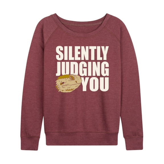 Instant Message - Silently Judging You - Women's Lightweight French Terry Long Sleeve Shirt