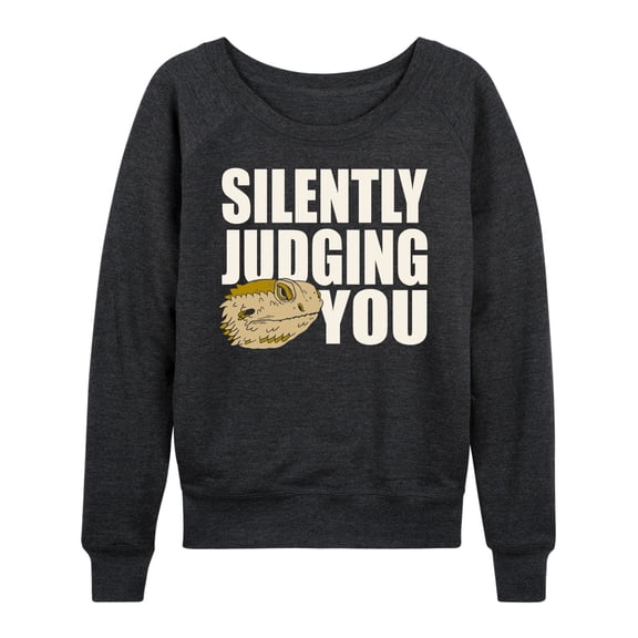 Instant Message - Silently Judging You - Women's Lightweight French Terry Long Sleeve Shirt