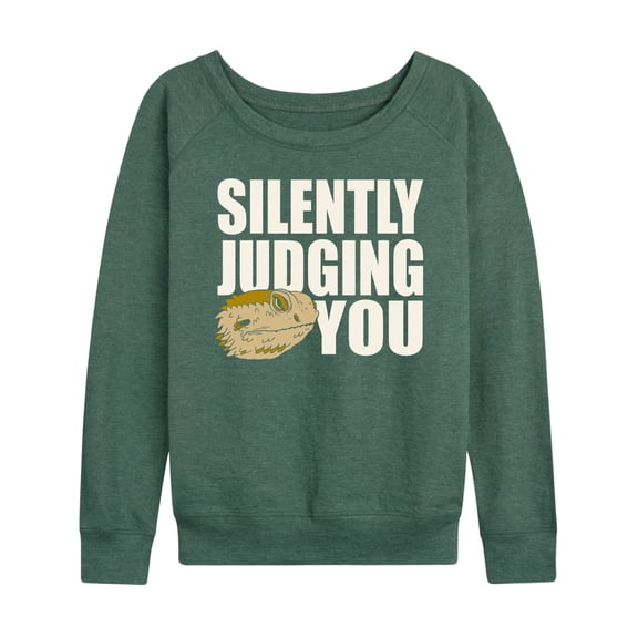 Instant Message - Silently Judging You - Women's Lightweight French Terry Long Sleeve Shirt