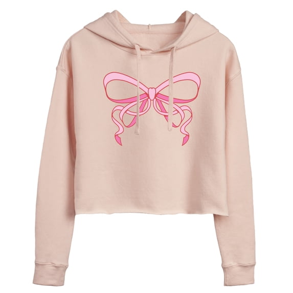 Instant Message - Simple Bow Cropped Graphic Hoodie