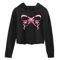 thumbnail image 1 of Instant Message - Simple Bow Women's Cropped Graphic Hoodie, 1 of 5