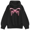thumbnail image 1 of Instant Message - Simple Bow - Women's Oversized Fleece Hoodie Sweatshirt, 1 of 4