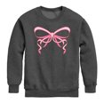 thumbnail image 1 of Instant Message - Simple Bow - Youth Girls Crew Fleece Sweatshirt, 1 of 4