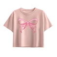 thumbnail image 1 of Instant Message - Simple Bow Short Sleeve Boxy Graphic T-Shirt, 1 of 5