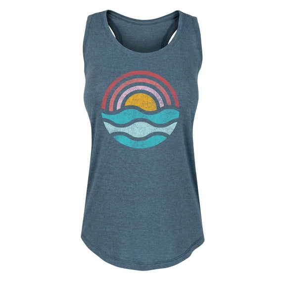 Instant Message - Simple Sunset Waves - Women's Racerback Tank