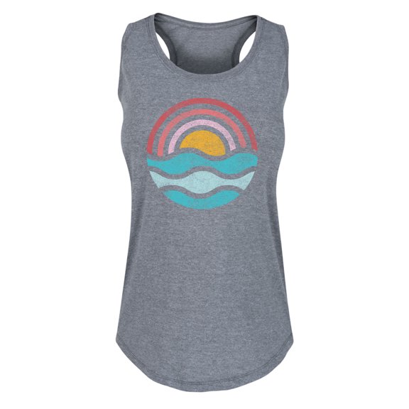 Instant Message - Simple Sunset Waves - Women's Racerback Tank