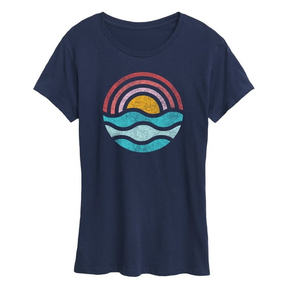 Instant Message - Simple Sunset Waves - Women's Short Sleeve Graphic T-shirt