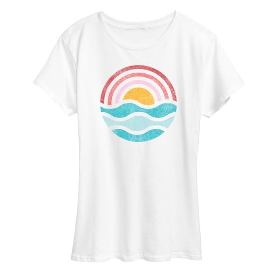 Instant Message - Simple Sunset Waves - Women's Short Sleeve Graphic T-shirt