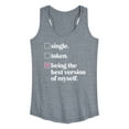 thumbnail image 1 of Instant Message - Single, Taken, Best Version of Myself - Women's Racerback Tank Top, 1 of 6
