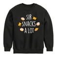 thumbnail image 1 of Instant Message - Sir Snacks A Lot - Toddler & Youth Crewneck Fleece Sweatshirt, 1 of 6