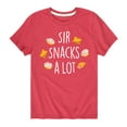 thumbnail image 1 of Instant Message - Sir Snacks A Lot - Toddler & Youth Short Sleeve Graphic T-Shirt, 1 of 6