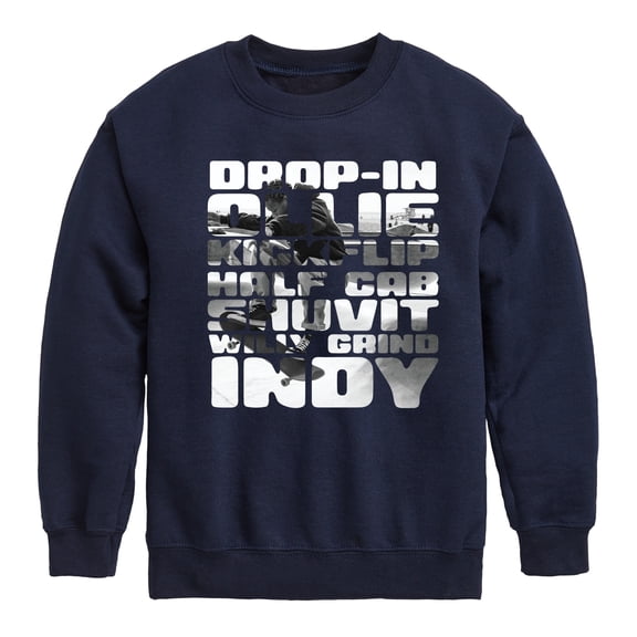 Instant Message - Skateboard Tricks - Toddler & Youth Crewneck Fleece Sweatshirt