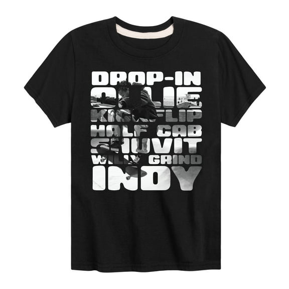 Instant Message - Skateboard Tricks - Toddler & Youth Short Sleeve Graphic T-Shirt