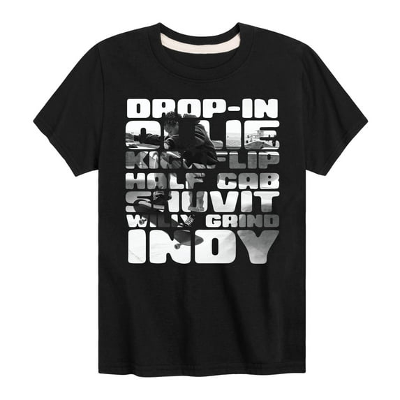 Instant Message - Skateboard Tricks - Toddler & Youth Short Sleeve Graphic T-Shirt