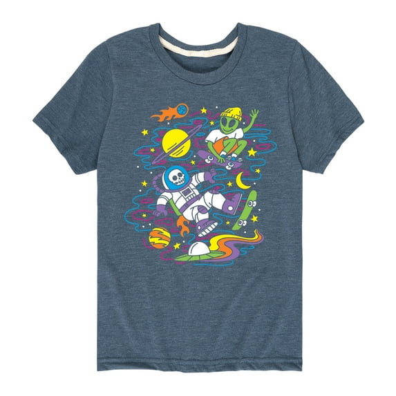 Instant Message - Skateboarders In Space - Toddler & Youth Short Sleeve T-Shirt