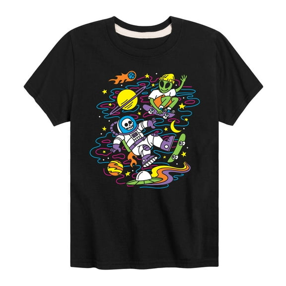 Instant Message - Skateboarders In Space - Toddler & Youth Short Sleeve T-Shirt