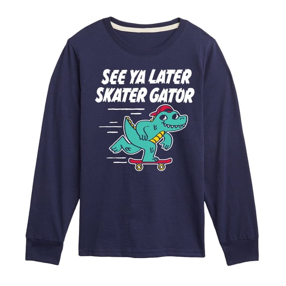 Instant Message - Skateboarding - See Ya Later Skater - Toddler & Youth Long Sleeve T-Shirt