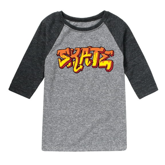 Instant Message - Skateboarding - Skate Graffiti - Toddler & Youth Raglan Graphic T-Shirt