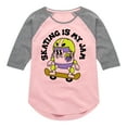 thumbnail image 1 of Instant Message - Skateboarding - Skating: My Job - Toddler & Youth Girls Raglan Graphic T-Shirt, 1 of 6