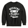 thumbnail image 1 of Instant Message - Skateboarding - Weekend Plans Skate Crew - Toddler & Youth Fleece Sweatshirt, 1 of 6