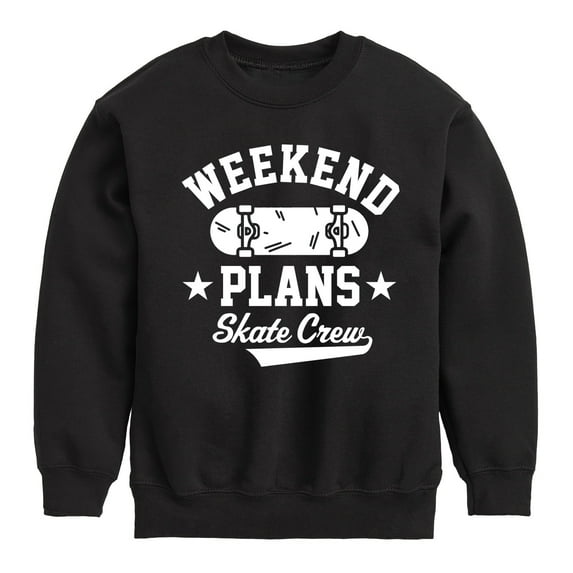 Instant Message - Skateboarding - Weekend Plans Skate Crew - Toddler & Youth Fleece Sweatshirt