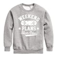 thumbnail image 1 of Instant Message - Skateboarding - Weekend Plans Skate Crew - Toddler & Youth Fleece Sweatshirt, 1 of 6