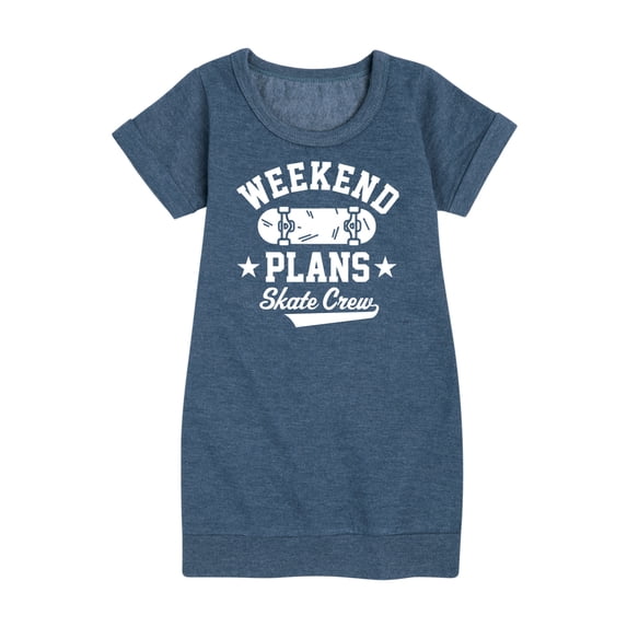 Instant Message - Skateboarding - Weekend Plans Skate Crew - Toddler & Youth Girls Fleece Dress
