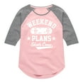 thumbnail image 1 of Instant Message - Skateboarding - Weekend Plans Skate Crew - Toddler & Youth Girls Raglan T-Shirt, 1 of 5