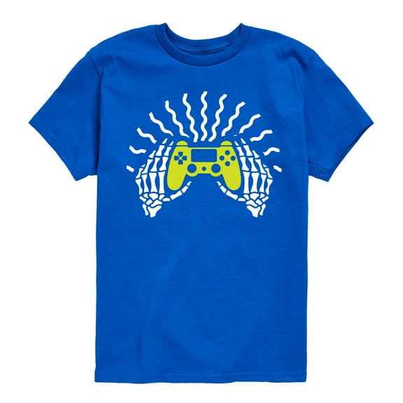 Instant Message - Skeleton Gamer Hands - Toddler & Youth Short Sleeve Graphic T-Shirt