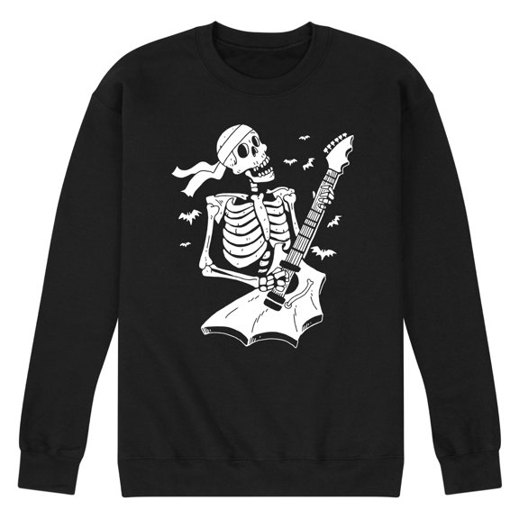 Instant Message - Skeleton Guitar - Men's Crew Neck Fleece Pullover