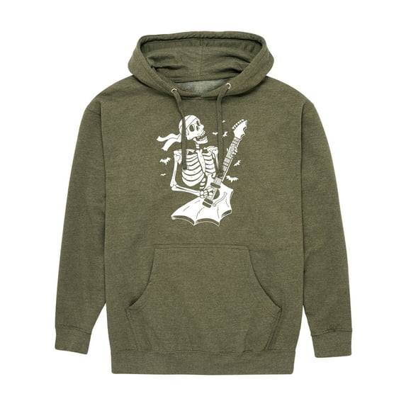 Instant Message - Skeleton Guitar - Men's Pullover Hooded Fleece Sweatshirt